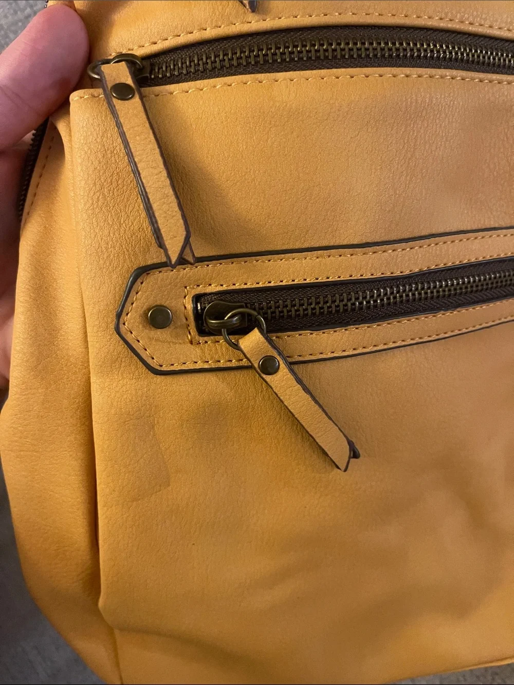 Woman’s Yellow Leather Backpack - Stylish Everyday Carry